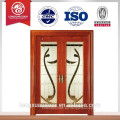 Mian puerta de entrada de madera puerta de entrada doble puerta de madera con diseño de vidrio